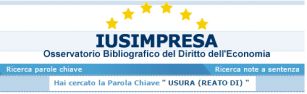 Sul Reato di Usura: uno sguardo alla recente Dottrina e Giurisprudenza.